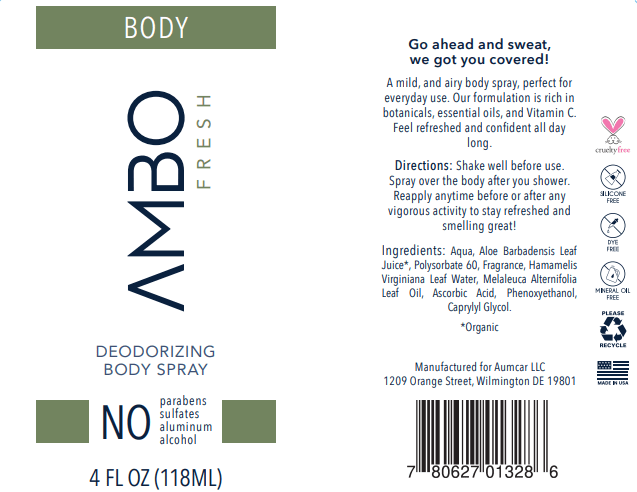 AMBO FRESH Aluminum-Free Total Body Odor Control Spray | Clean-Label Deodorant for Teens & Adults